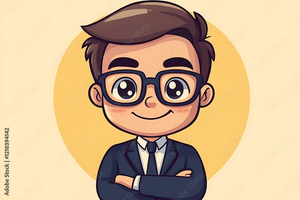Smiling Boy Executive in Suit, Front View Smiling Boy Executive in Suit, Front View
