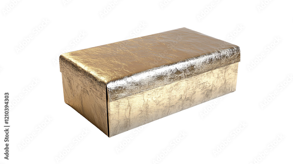 Elegant golden gift box ready for celebration. Elegant golden gift box ready for celebration.