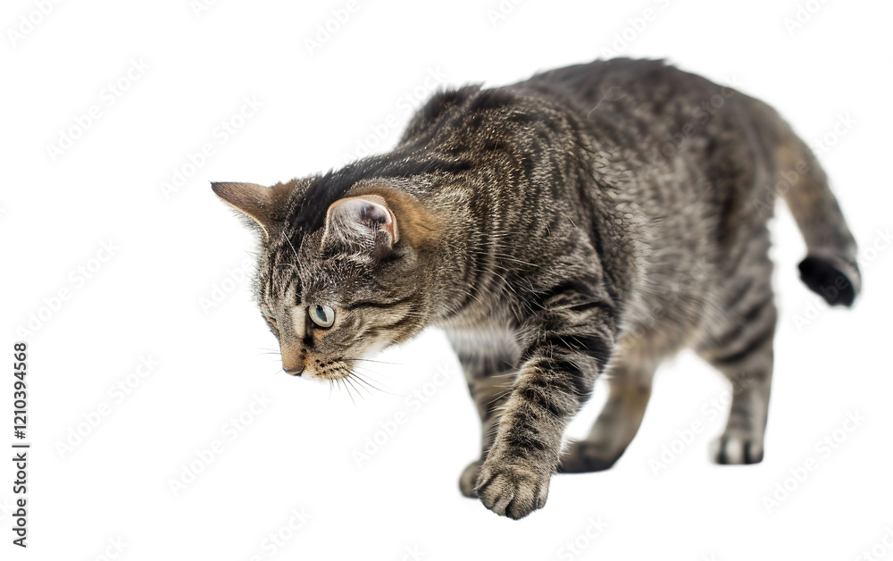 A Curious Cat Exploring a New Environment and Sniffing Around Isolated on transparent background PNG A Curious Cat Exploring a New Environment and Sniffing Around Isolated on transparent background PNG