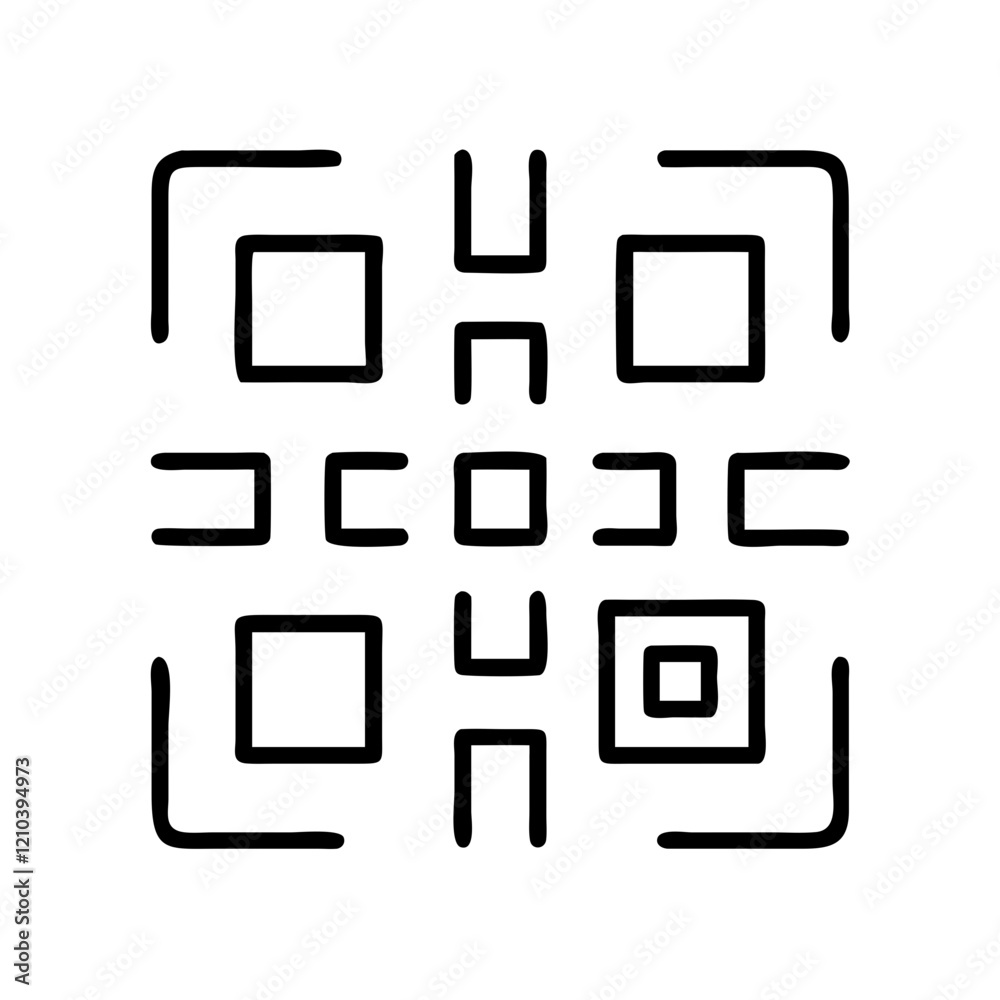 qr code icon, qr code line art - simple line art of qr code, perfect for qr code logos and icons qr code icon, qr code line art - simple line art of qr code, perfect for qr code logos and icons
