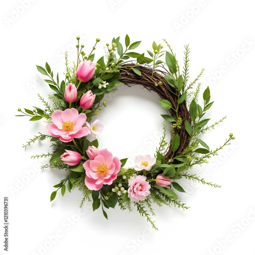 Wreath of spring flowers