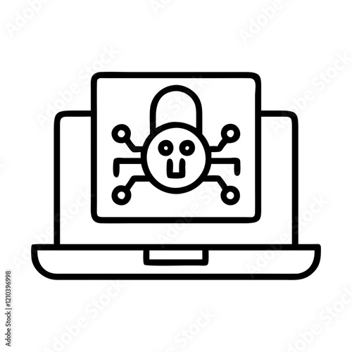 ransomware icon, ransomware line art - simple line art of ransomware, perfect for ransomware logos and icons