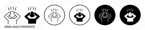 Anxiety icons in black and blue set