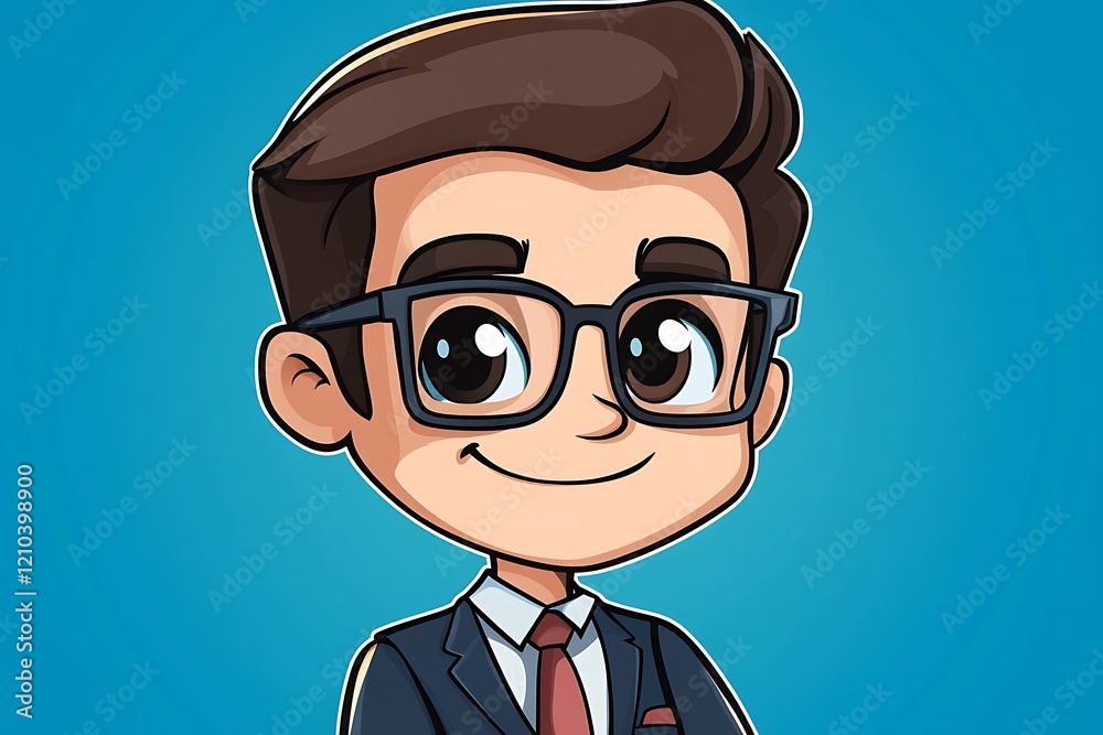 Smiling Businessman with Big Eyes Smiling Businessman with Big Eyes