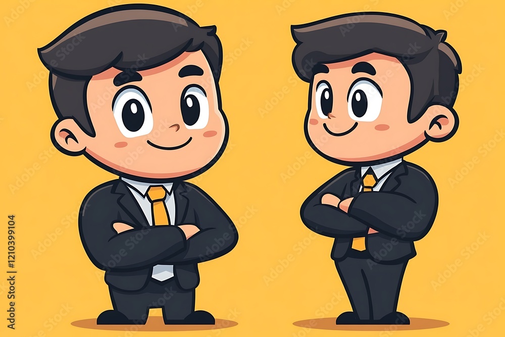 Smiling Businessmen Illustration Flat Design Smiling Businessmen Illustration Flat Design