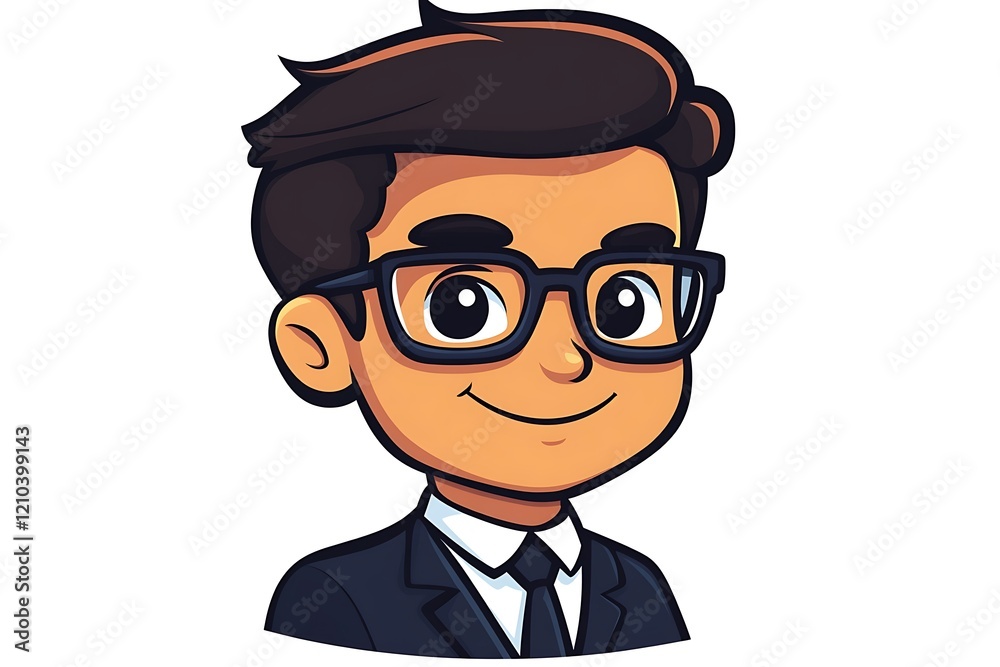 Smiling Cartoon Boy Business Icon Graphic Image Smiling Cartoon Boy Business Icon Graphic Image