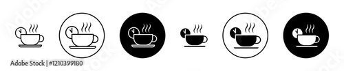 Break icons set in black filled and stroke line style