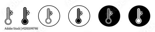 Cold icons set in black filled and stroke line style