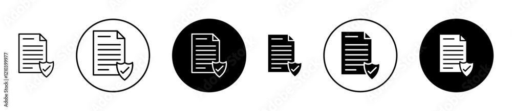 Contract Coverage icons set in black filled and stroke line style Contract Coverage icons set in black filled and stroke line style