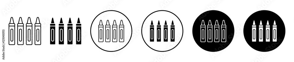 Crayon icons vector pack in black and blue colors Crayon icons vector pack in black and blue colors