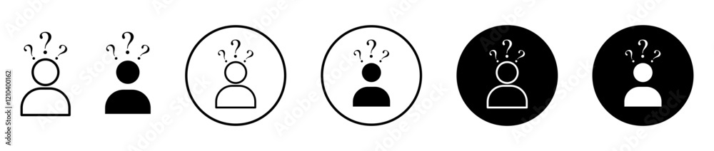 Curious human icons set in black filled and stroke line style Curious human icons set in black filled and stroke line style