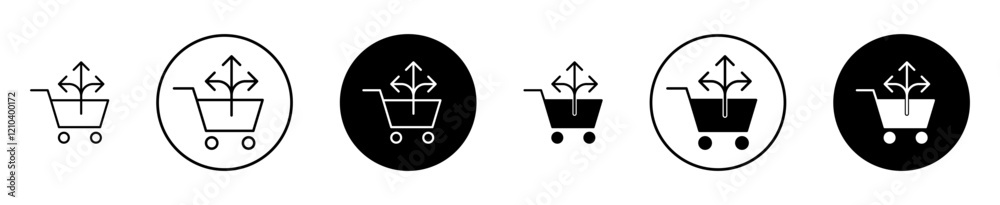 Cross sell icons set in black filled and stroke line style Cross sell icons set in black filled and stroke line style