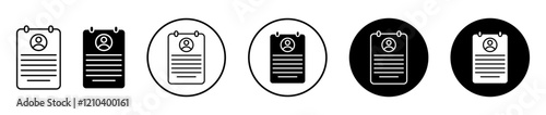 Curriculum icons set in black filled and stroke line style