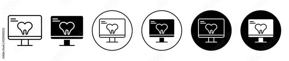 Dental X ray icons set in black filled and stroke line style Dental X ray icons set in black filled and stroke line style