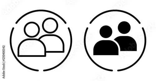 Demographics icons set in black filled and stroke line style