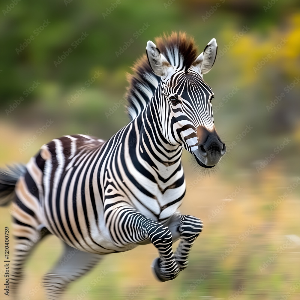 A zebra running across a golden savanna, dust rising in their wake, wildlife banner A zebra running across a golden savanna, dust rising in their wake, wildlife banner