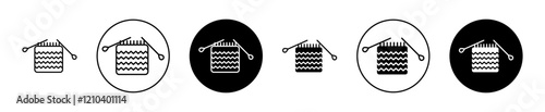 Handloom icons set in black filled and stroke line style
