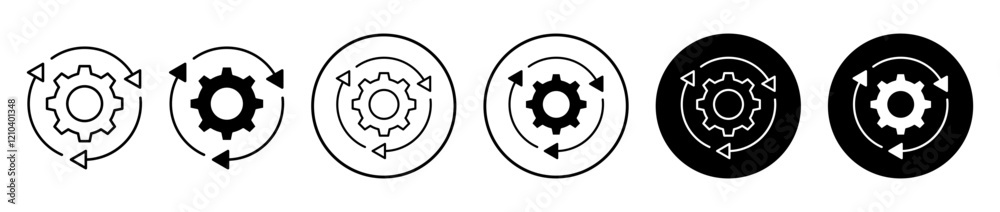 Implementation Icons vectors. black solid and liner versions Implementation Icons vectors. black solid and liner versions