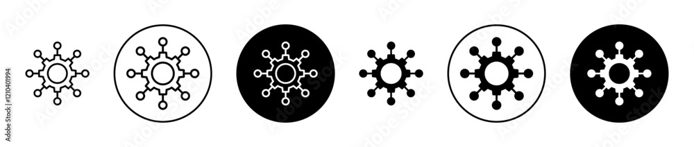 Microservices icons set in black filled and stroke line style Microservices icons set in black filled and stroke line style