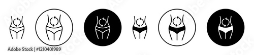 Metabolism icons set in black filled and stroke line style