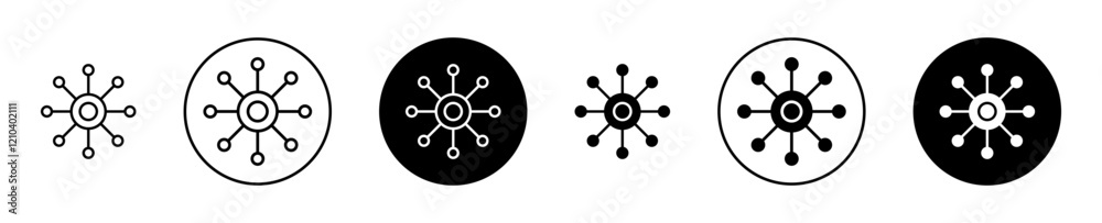 Multichannel icons set in black filled and stroke line style Multichannel icons set in black filled and stroke line style