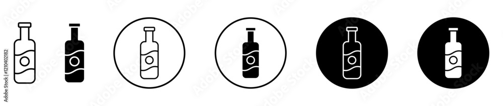 Olive oil icons set in black filled and stroke line style Olive oil icons set in black filled and stroke line style