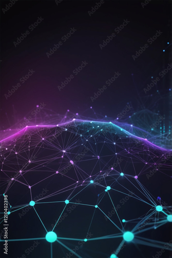 Fototapeta premium Digital Information Technology Network Background, Abstract dot point connect with gradient line Digital Networking conceptual network networking concept internet business technology communication