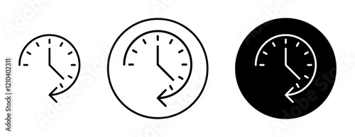 Past icons set in black filled and stroke line style