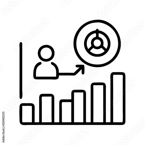 retention metrics icon, retention metrics line art - simple line art of retention metrics, perfect for retention metrics logos and icons