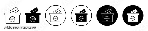 Referendum icons set in black filled and stroke line style