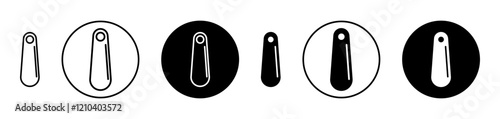 Shoehorn icons set in black filled and stroke line style