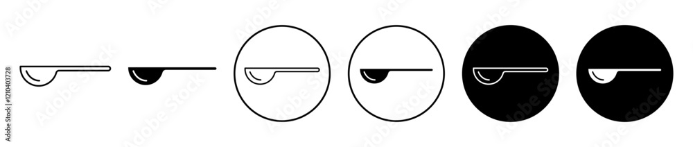 Spoon icons set in black filled and stroke line style Spoon icons set in black filled and stroke line style