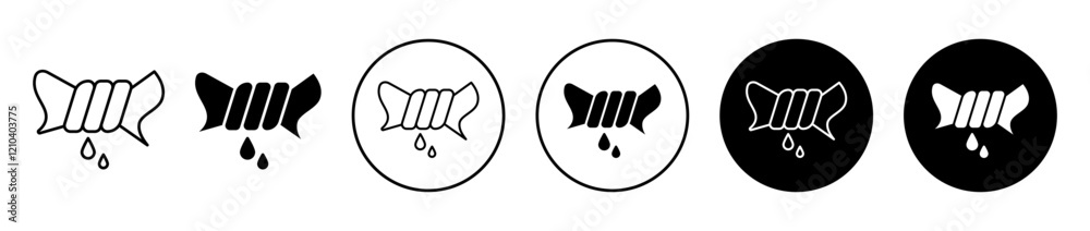 Squeeze icons set in black filled and stroke line style Squeeze icons set in black filled and stroke line style