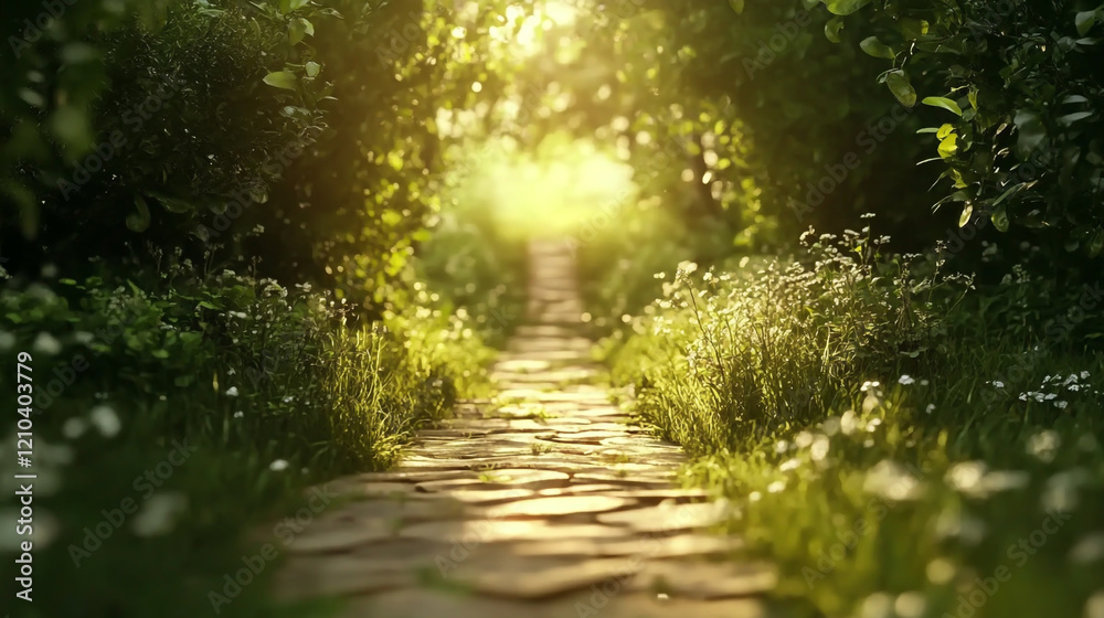 Obraz premium Path for walking in park cinematic view.