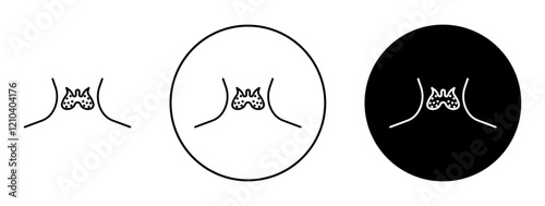 Thyroid icons set in black filled and stroke line style