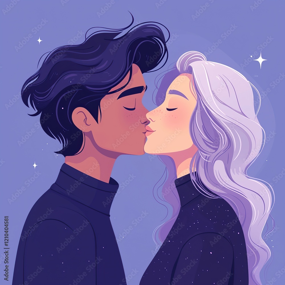 Romantic Anime Couple Kissing – AI-Generated Valentine's Day Concept Illustration of Love, Passion, and Intimacy Romantic Anime Couple Kissing – AI-Generated Valentine's Day Concept Illustration of Love, Passion, and Intimacy