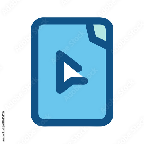 Icon of a document with play button, symbolizing multimedia or digital content