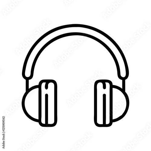 Simple outline illustration of headphones, representing audio and music enjoyment