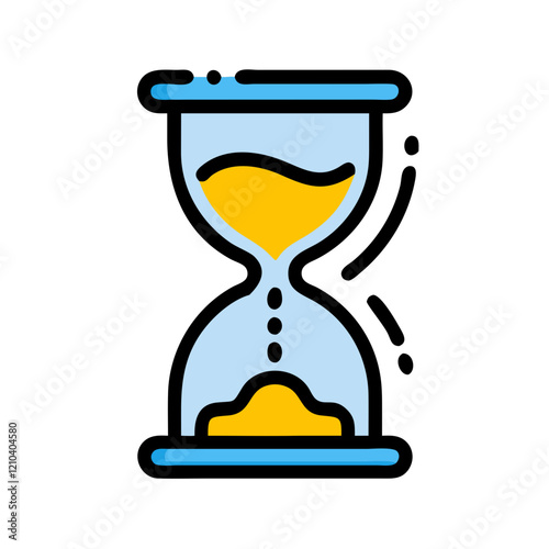 Colorful illustration of an hourglass, symbolizing time management and passage of time