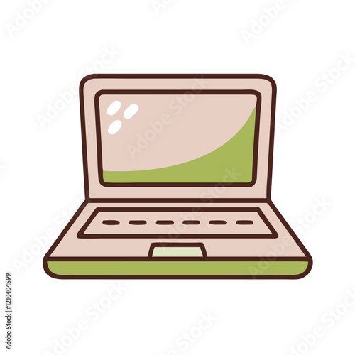 Colorful illustration of a laptop computer, symbolizing digital creativity and technology