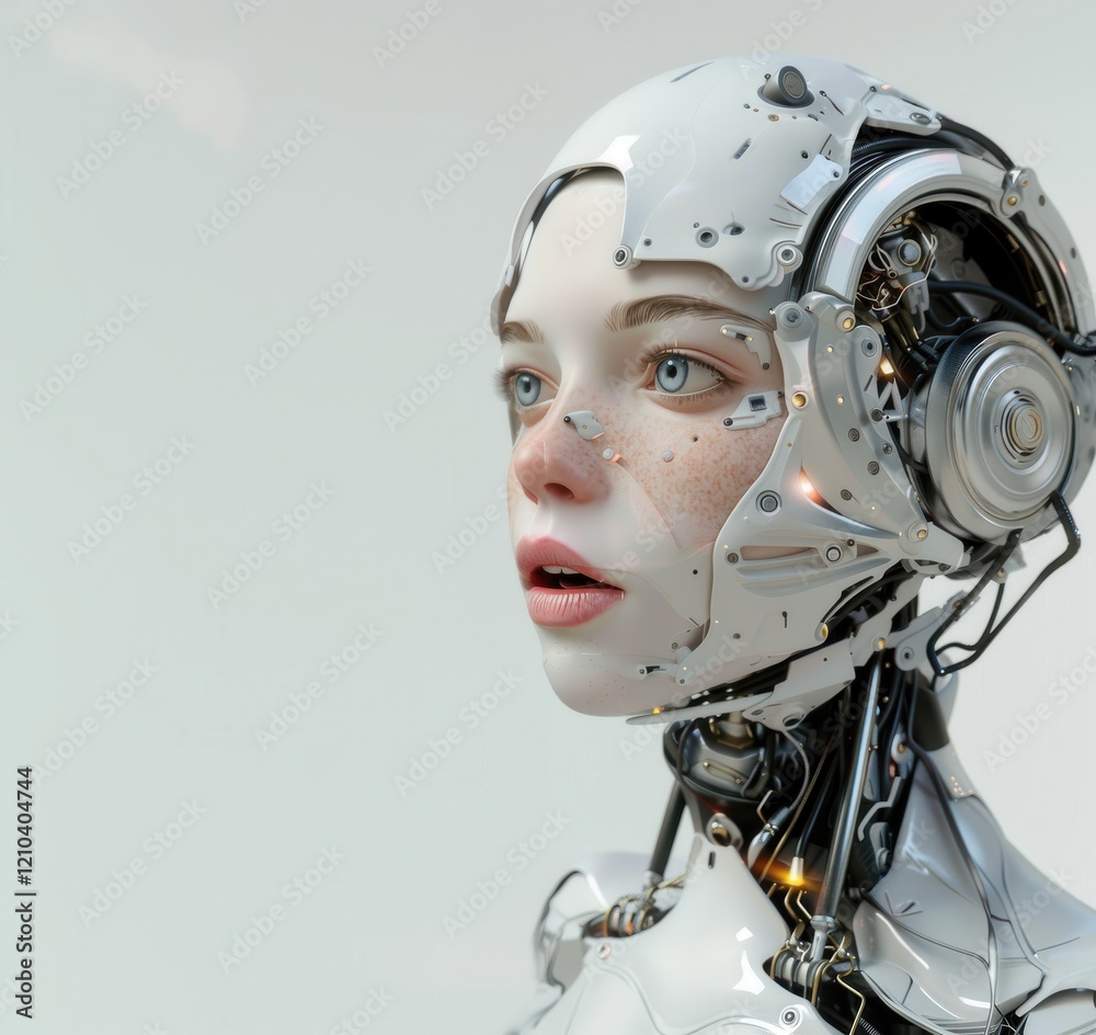 Beauty robot showcases advanced design and lifelike features in futuristic setting Beauty robot showcases advanced design and lifelike features in futuristic setting