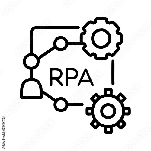 robotic process automation rpa icon, robotic process automation rpa line art - simple line art of robotic process automation rpa, perfect for robotic process automation rpa logos and icons