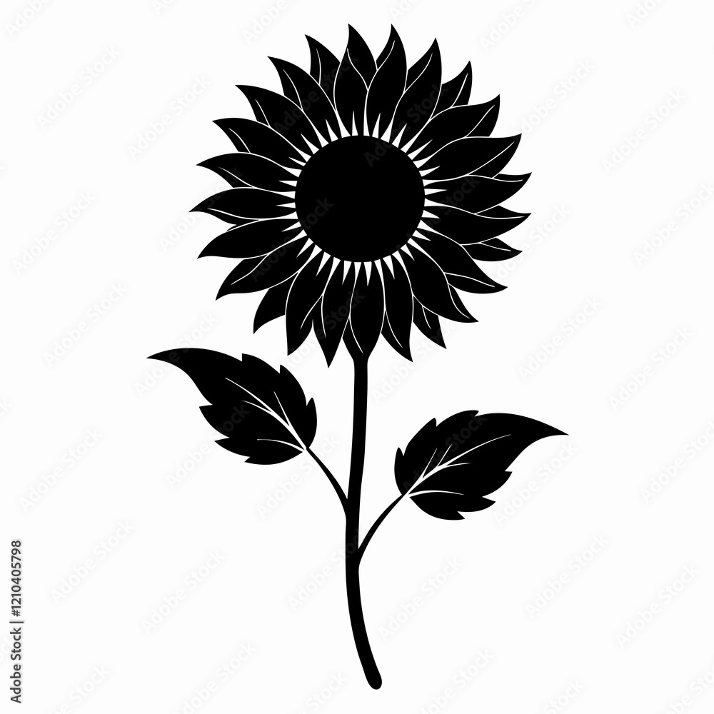 Sunflower Shine black silhouette vector Sunflower Shine black silhouette vector