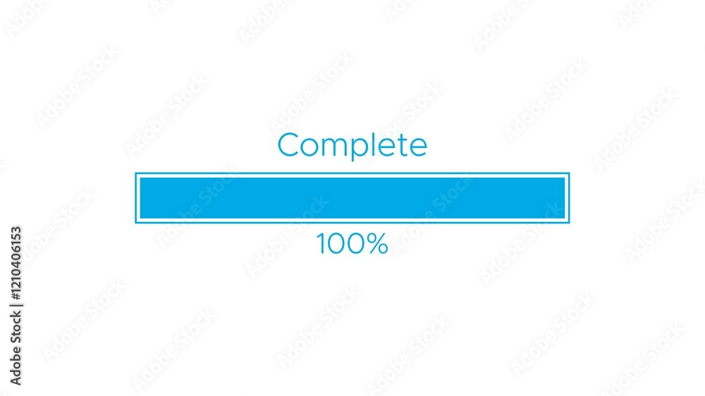 Loading bar animation. Blue progress bar animated video on alpha
