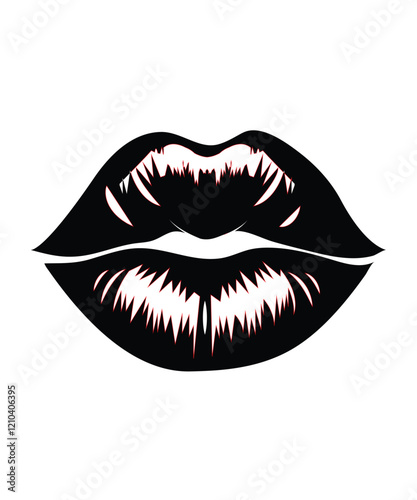 Lip vector art silhouette vector art illustrator