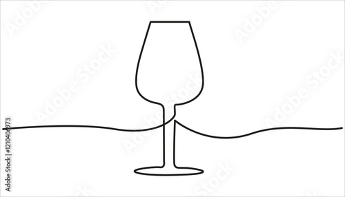 wine glass continuous one line drawing