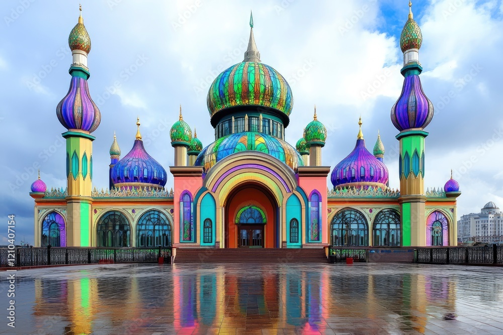 Obraz premium Vibrant Colorful Mosque Architecture Stunning Image