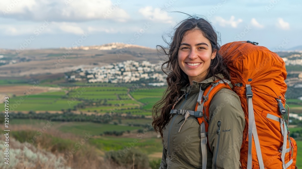 Adventure Awaits: Smiling Hiker on Trail Adventure Awaits: Smiling Hiker on Trail