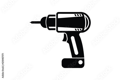 Drill silhouette vector illustration, power tool  
