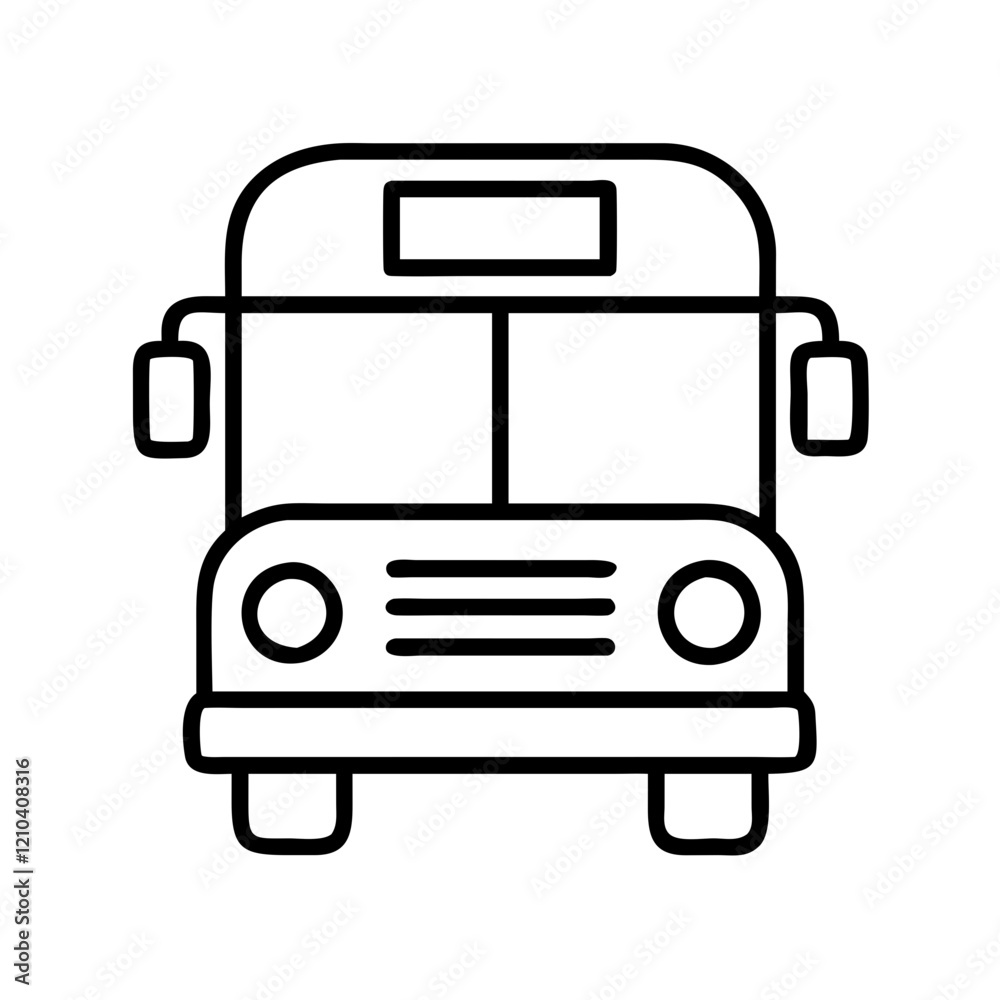 school bus icon, school bus line art - simple line art of school bus, perfect for school bus logos and icons school bus icon, school bus line art - simple line art of school bus, perfect for school bus logos and icons